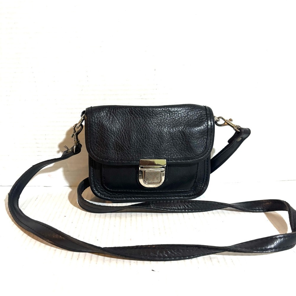 Audrey brooke Black Leather Crossbody Bag